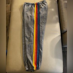 WOMEN'S 5 STRIPE SWEATPANTS - HEATHER GREY